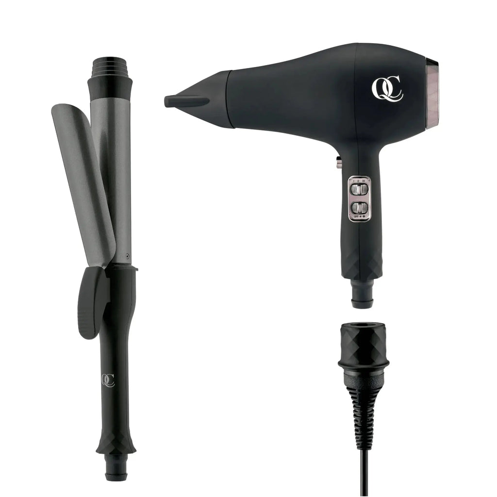 QC Beauty hair dryer and curling iron set