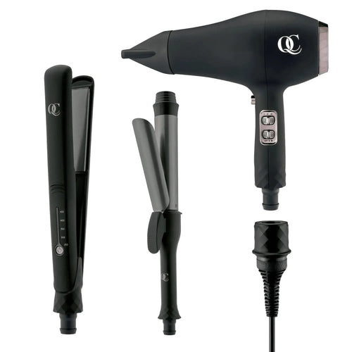 QC Beauty dryer, flat iron and curling iron set